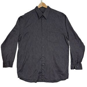 JHANE BARNES Men's Charcoal Patterned Button Up Shirt Office Casual Club Sz XL